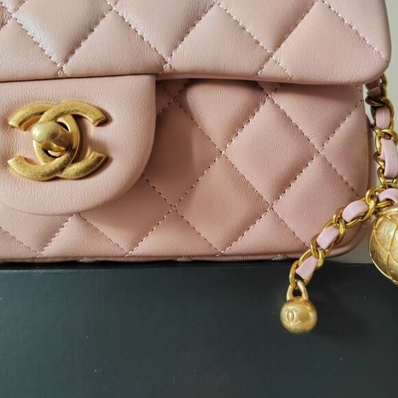 CHANEL Mini Square Bag with Ball  Like New - Picture 4 of 6